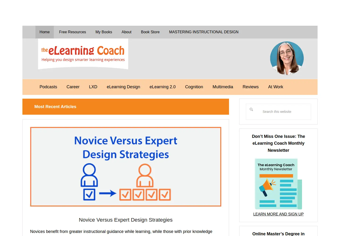 Screenshot of theelearningcoach.com