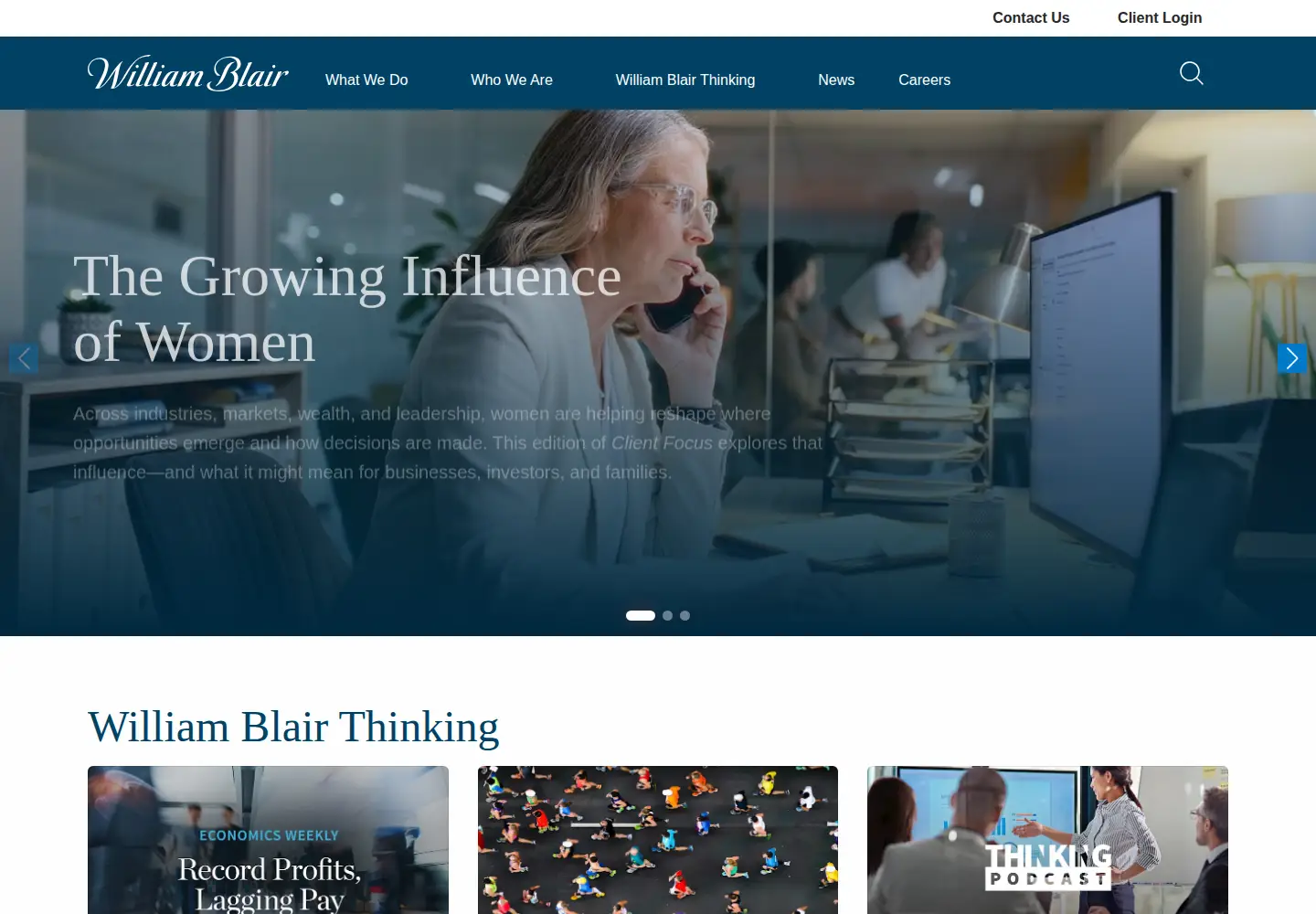 Captured homepage of williamblair.com in the current scan