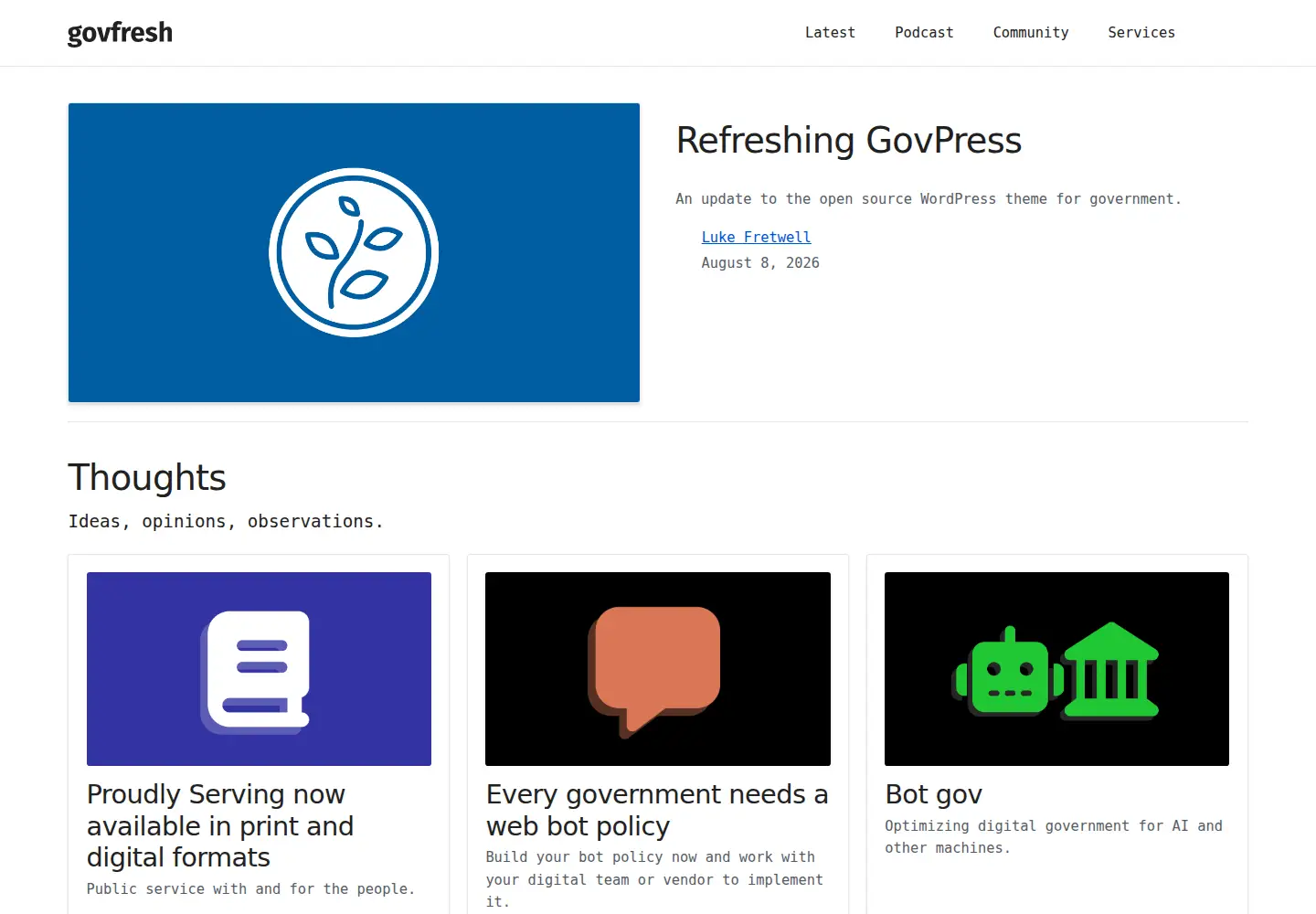 Screenshot of govfresh.com