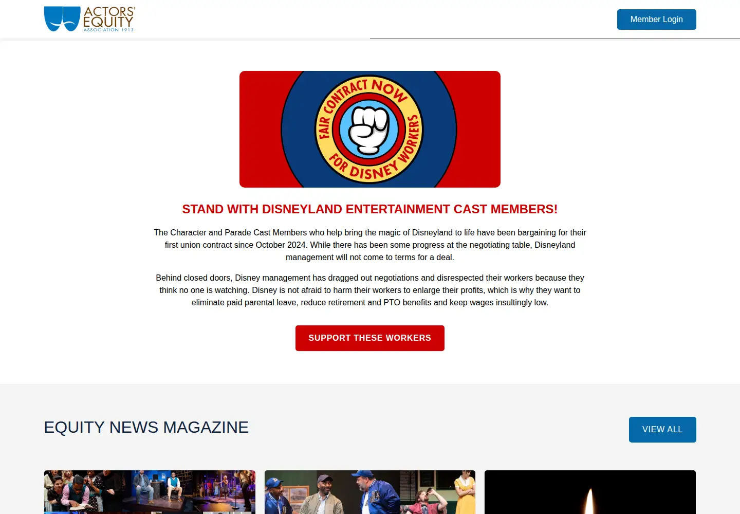 Screenshot of actorsequity.org