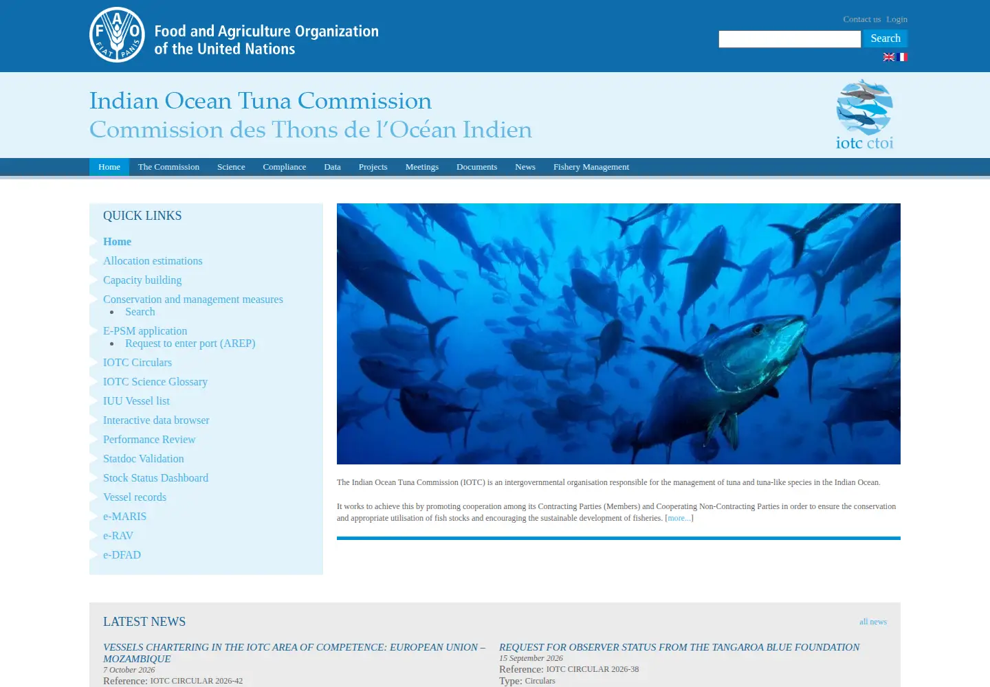 Screenshot of iotc.org