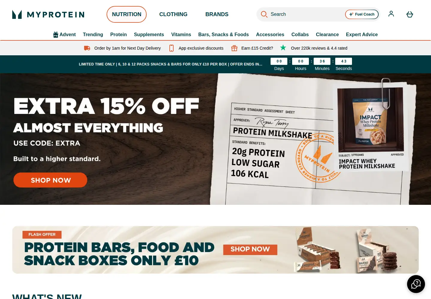 Screenshot of myprotein.com