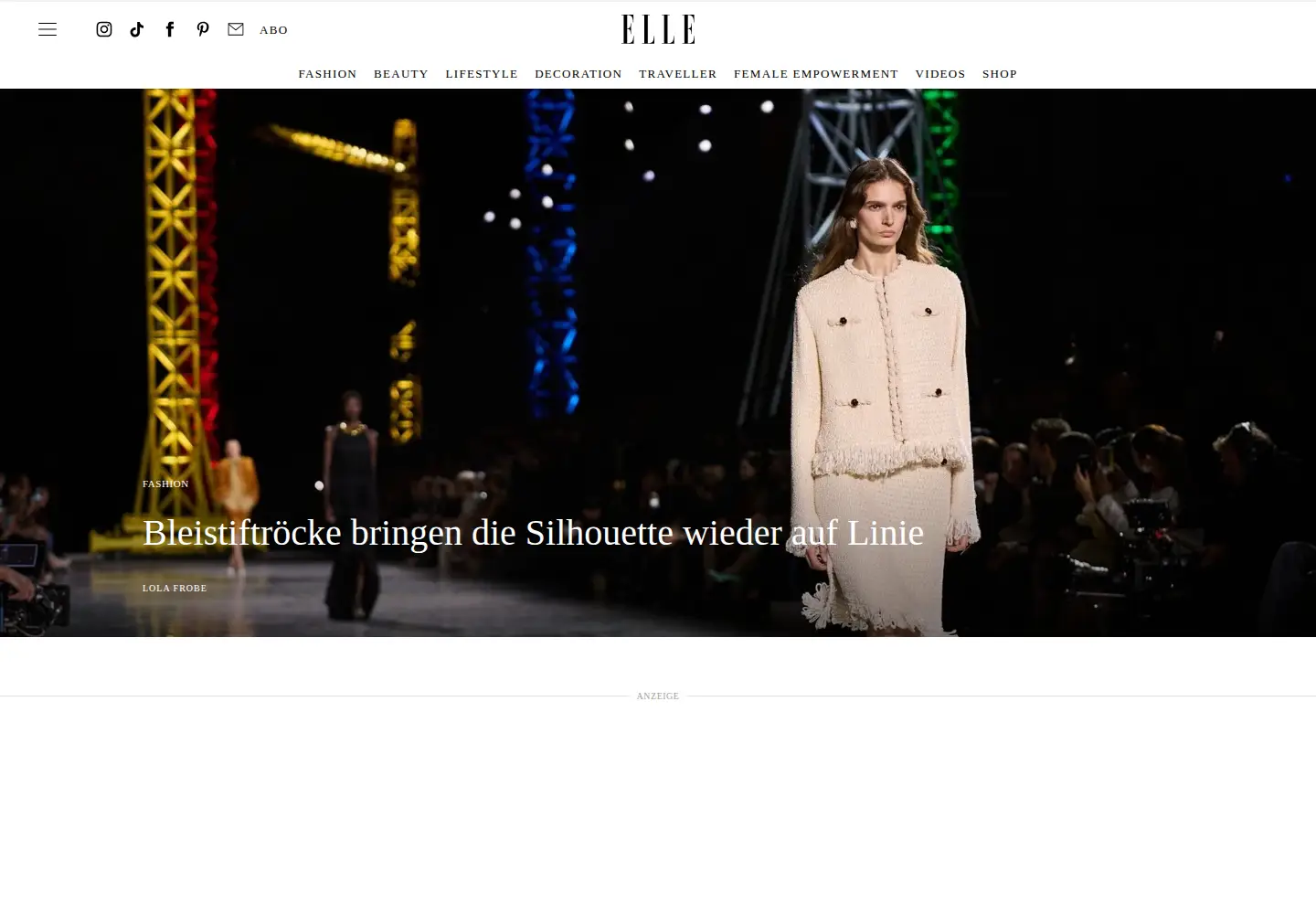 Screenshot of elle.de