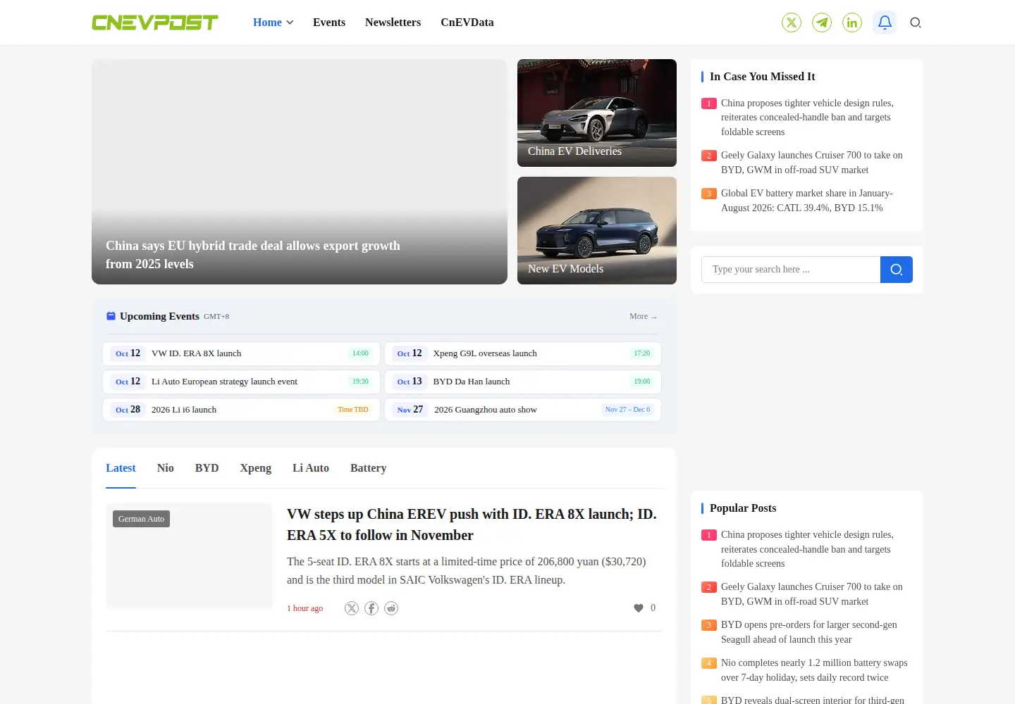 Screenshot of cnevpost.com