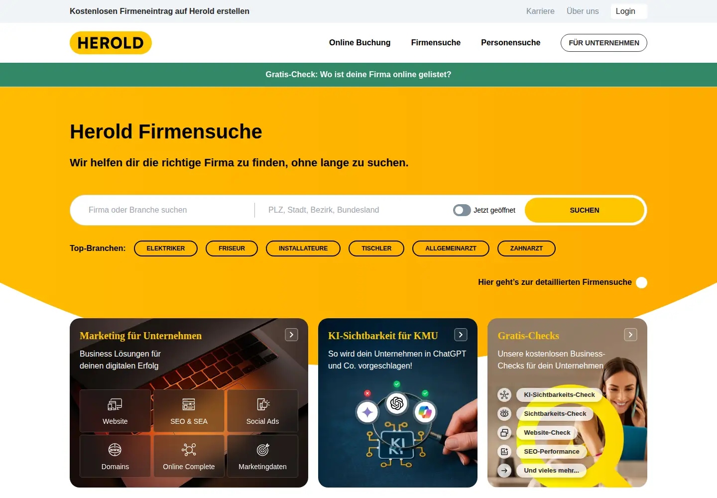 Screenshot of herold.at