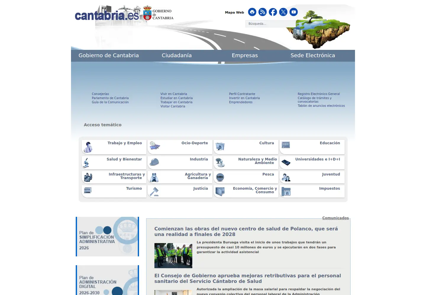 Screenshot of cantabria.es