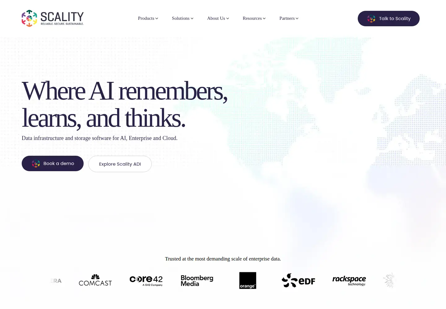 Screenshot of scality.com