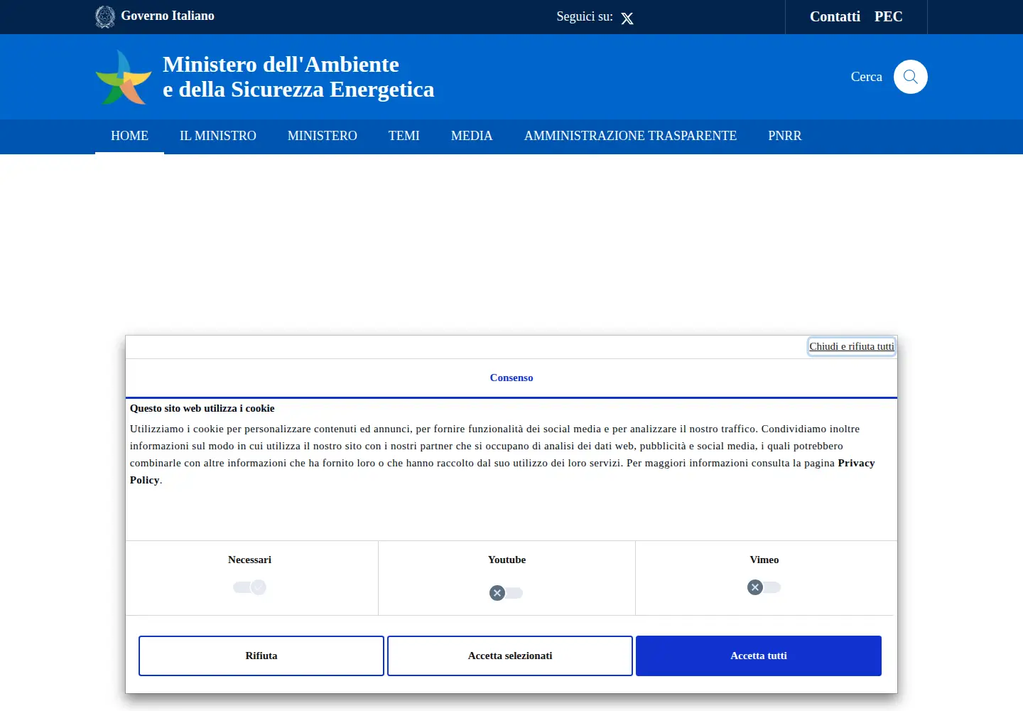 Screenshot of minambiente.it