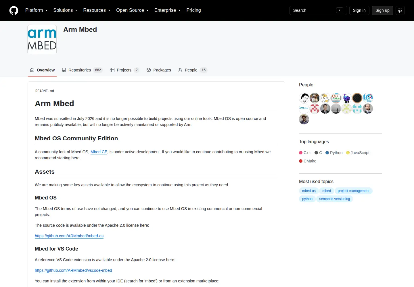 Captured homepage of mbed.org in the current scan