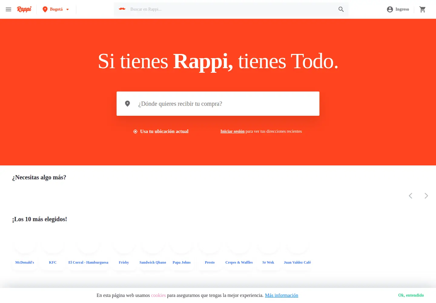 Screenshot of rappi.com.co