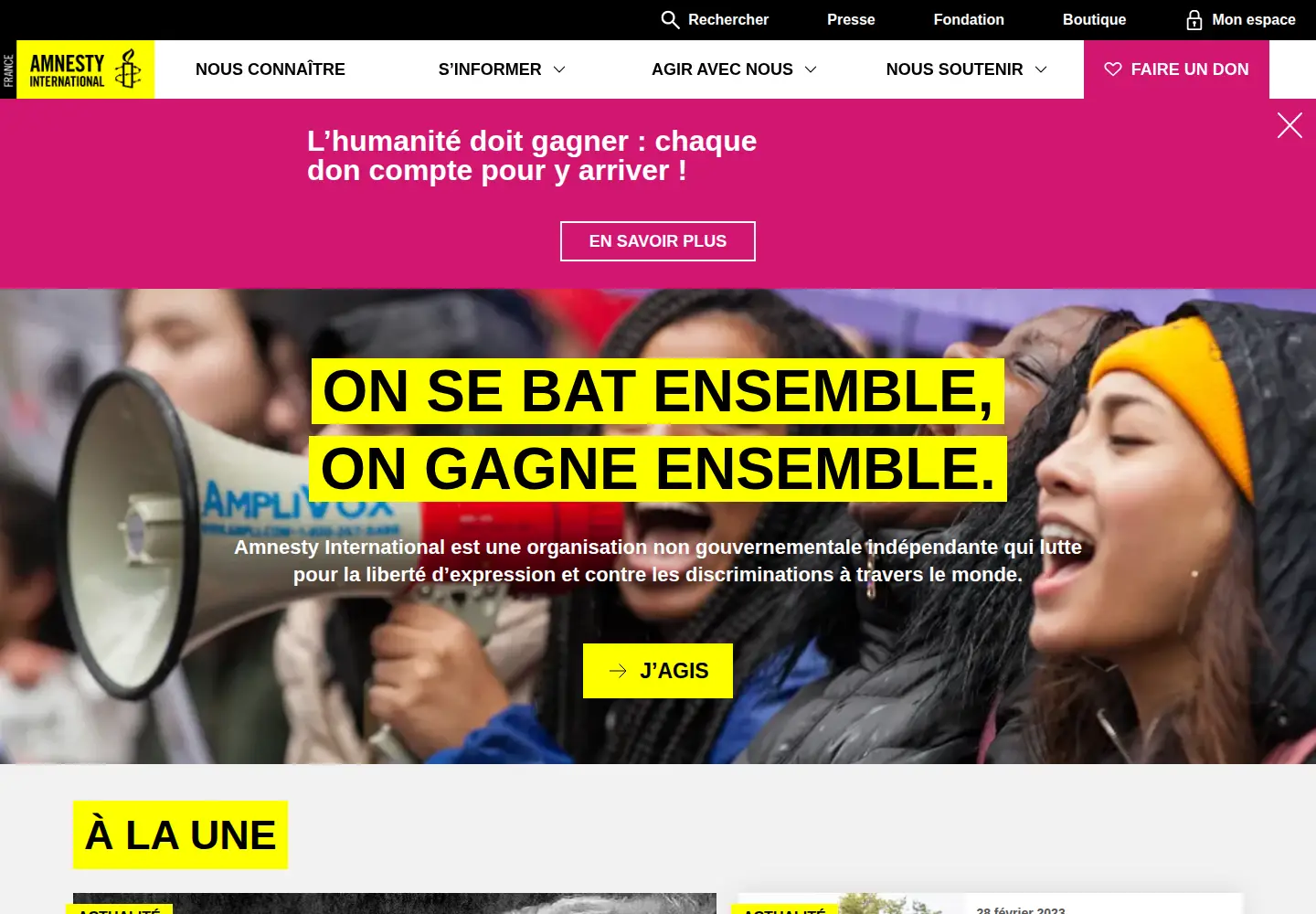Screenshot of amnesty.fr