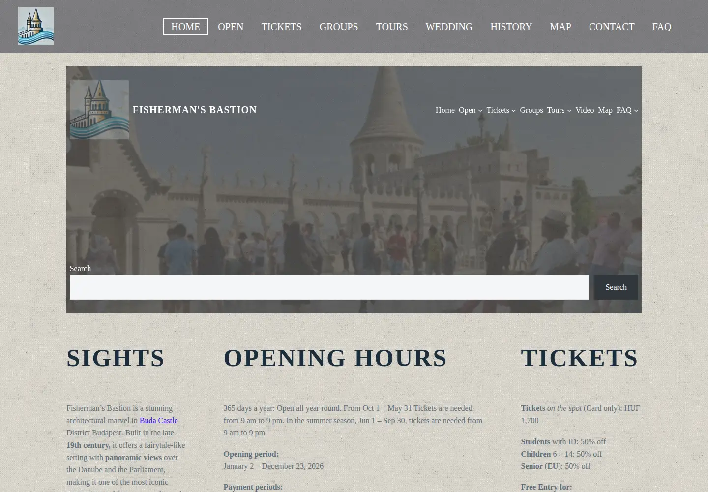 Screenshot of fishermansbastion.com