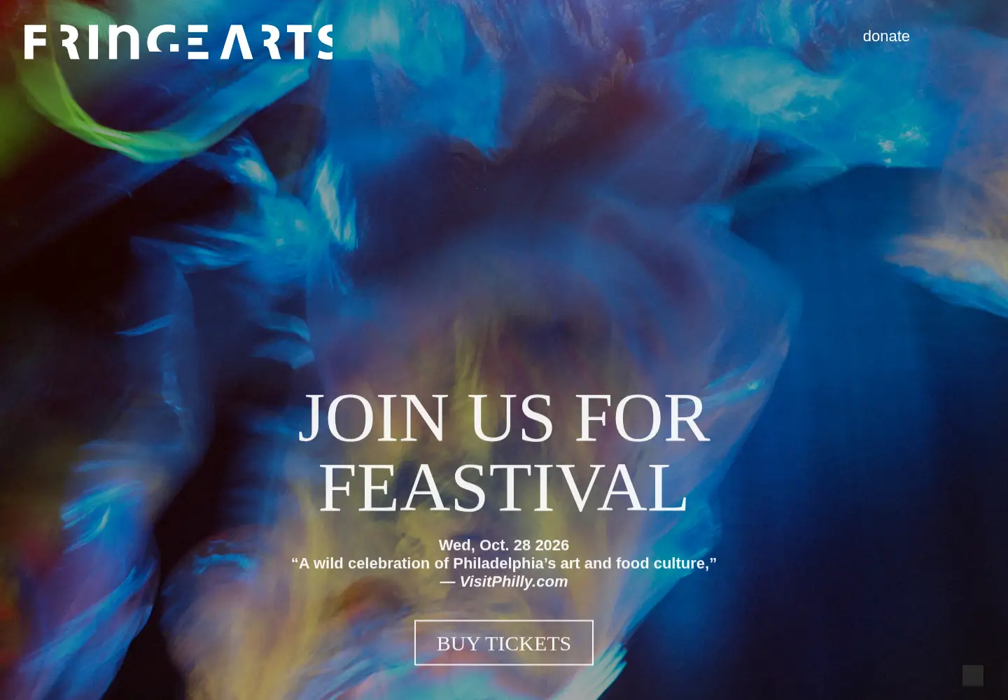 Captured homepage of fringearts.com in the current scan