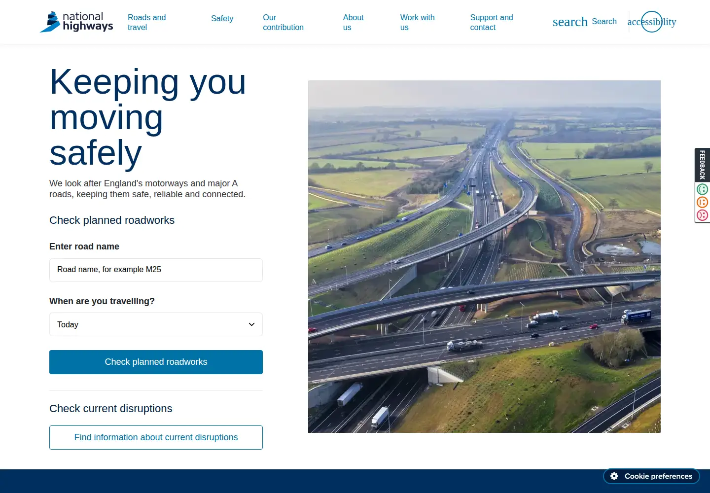 Captured homepage of nationalhighways.co.uk in the current scan