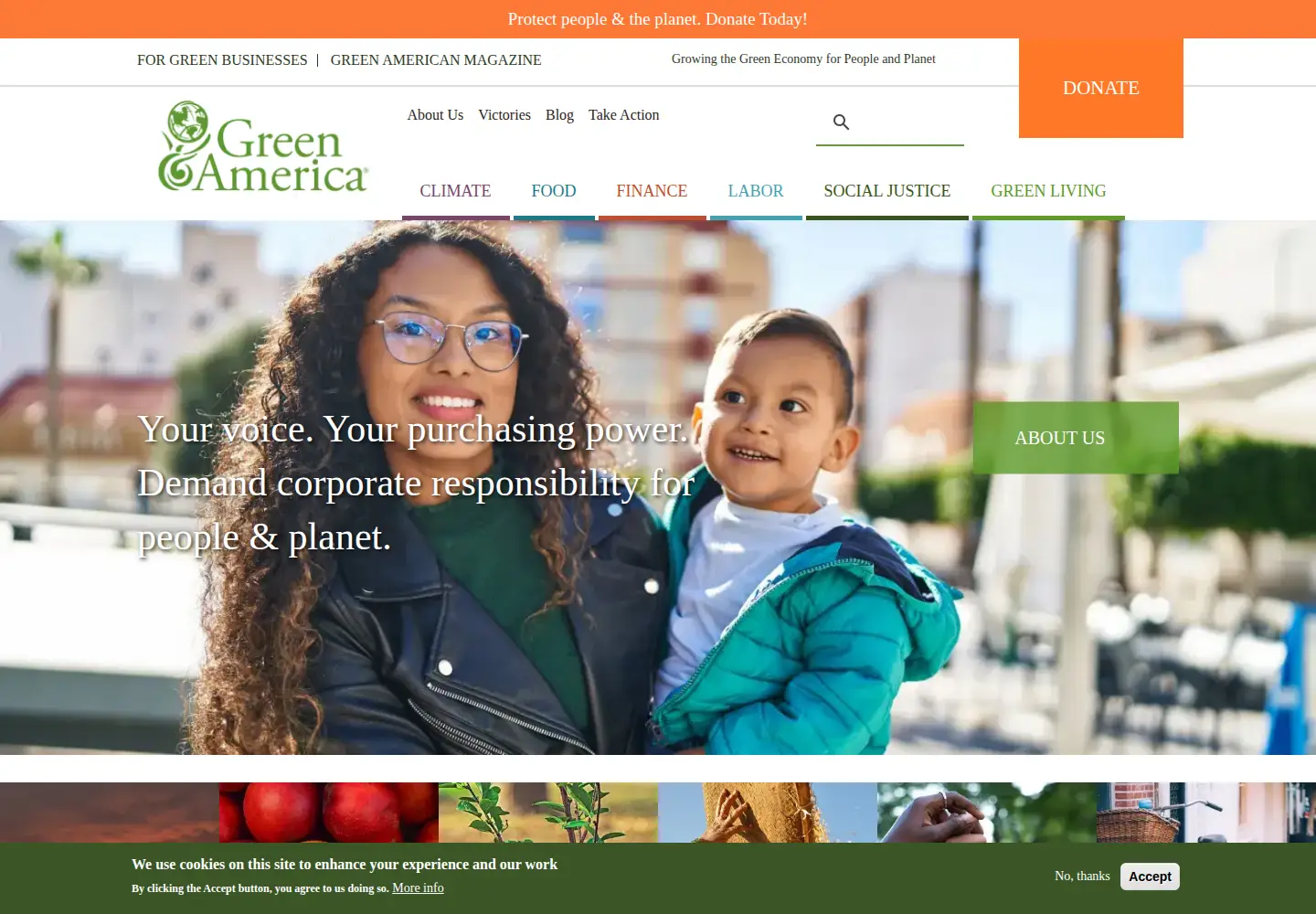 Screenshot of greenamerica.org