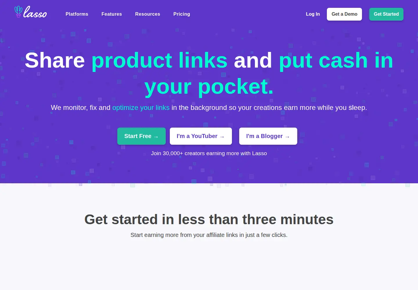 Captured homepage of getlasso.co in the current scan