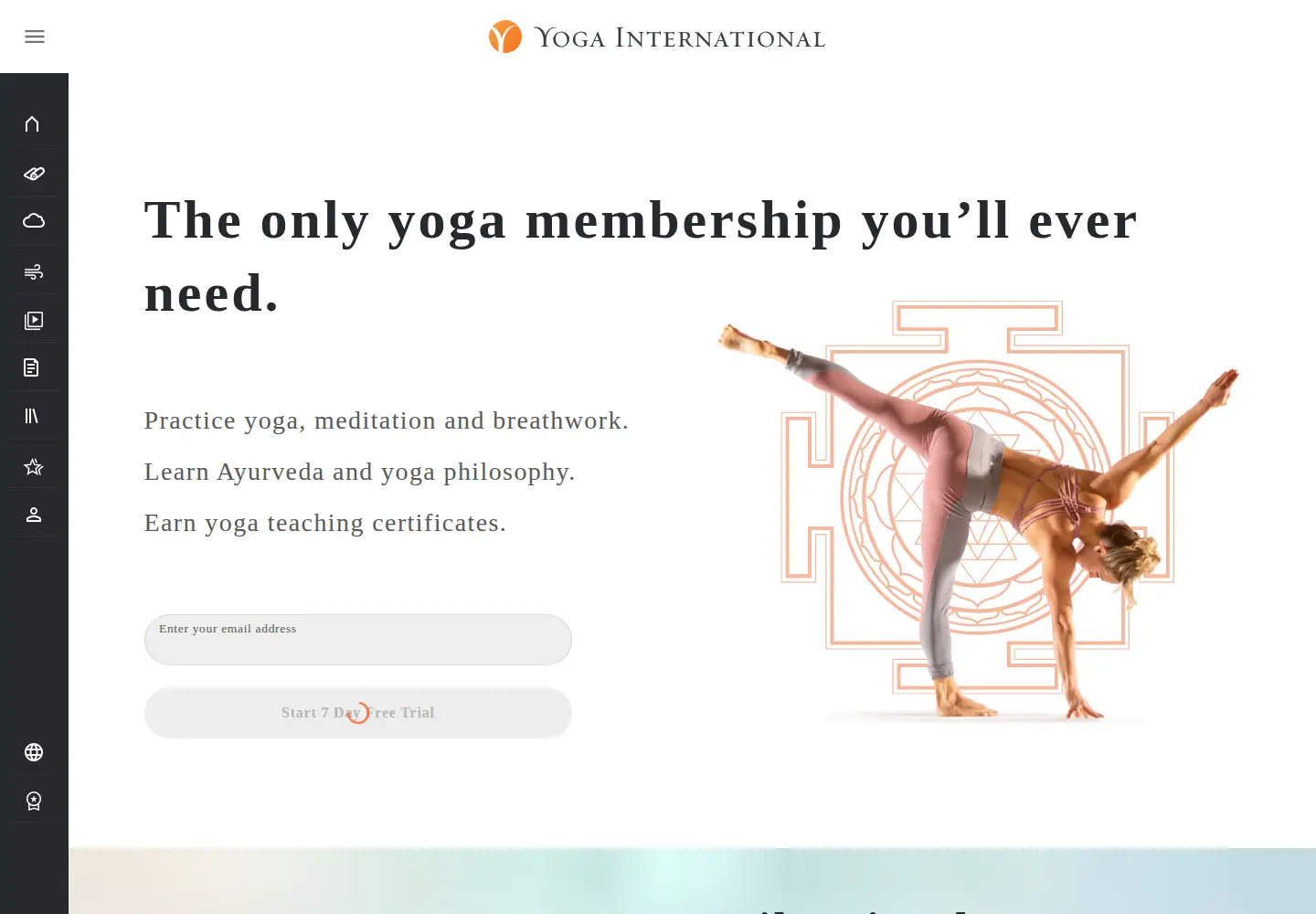 Screenshot of yogainternational.com