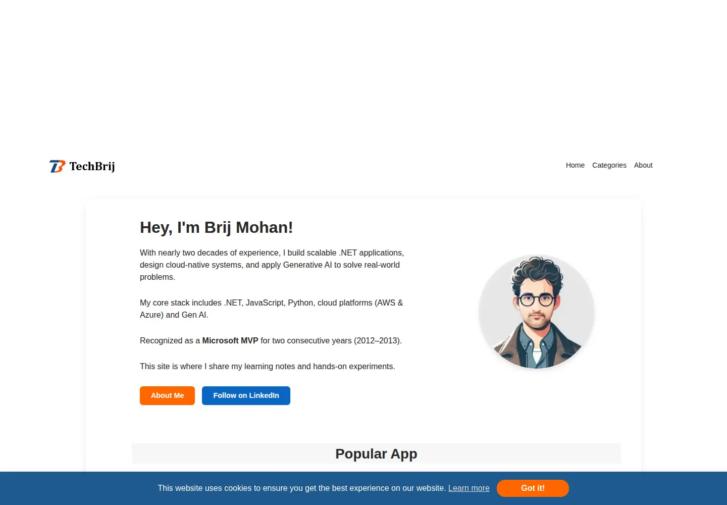 Screenshot of techbrij.com