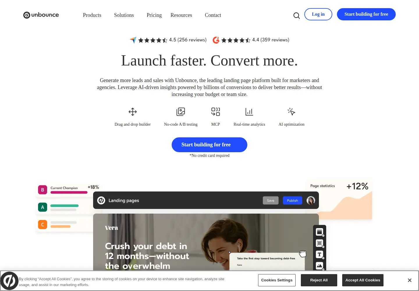 Screenshot of unbounce.com