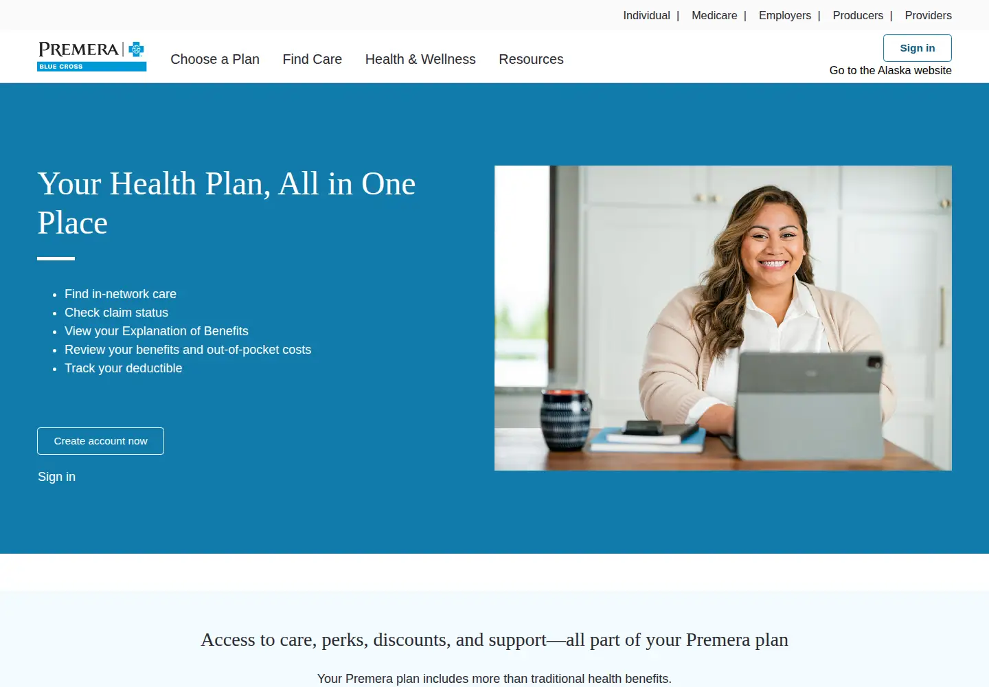 Screenshot of premera.com