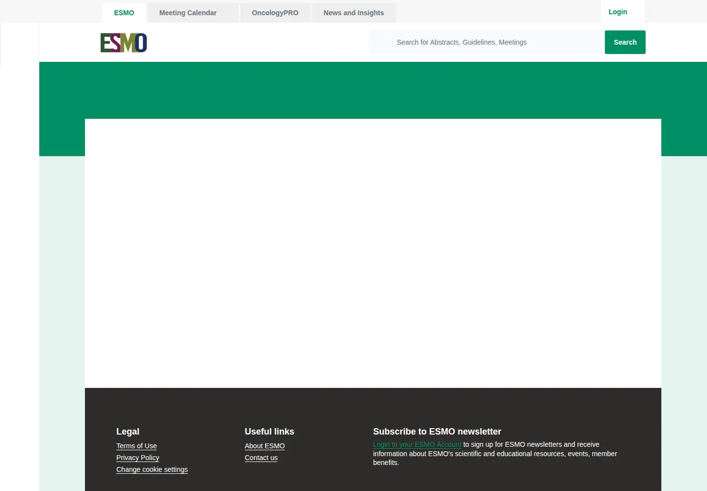 Captured homepage of esmo.org in the current scan