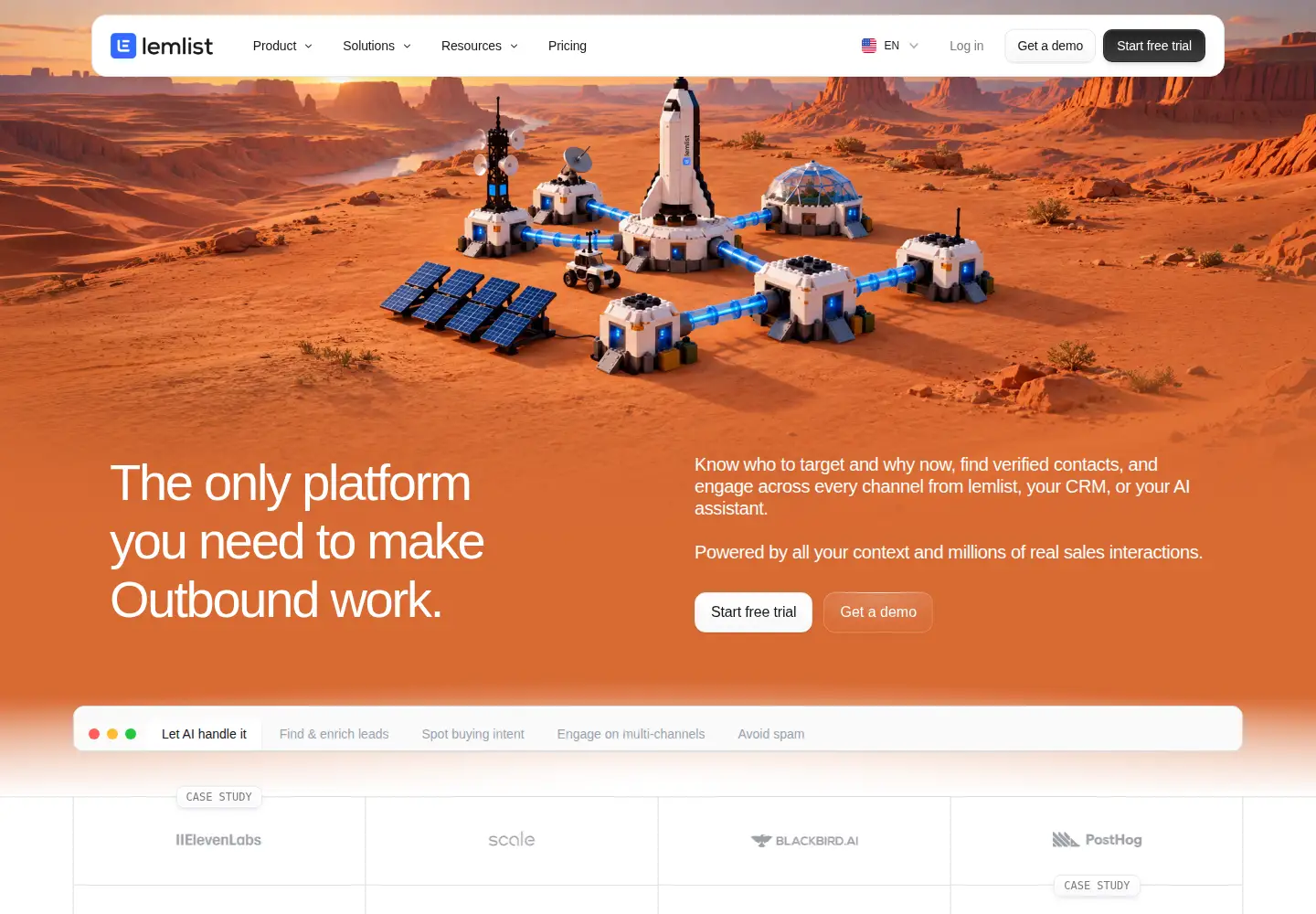 Screenshot of lemlist.com