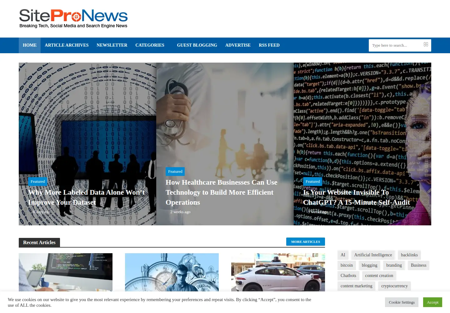 Screenshot of sitepronews.com