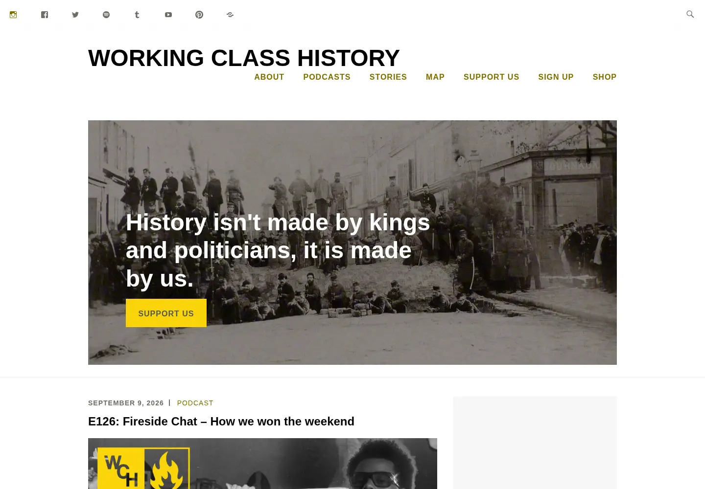 Screenshot of workingclasshistory.com