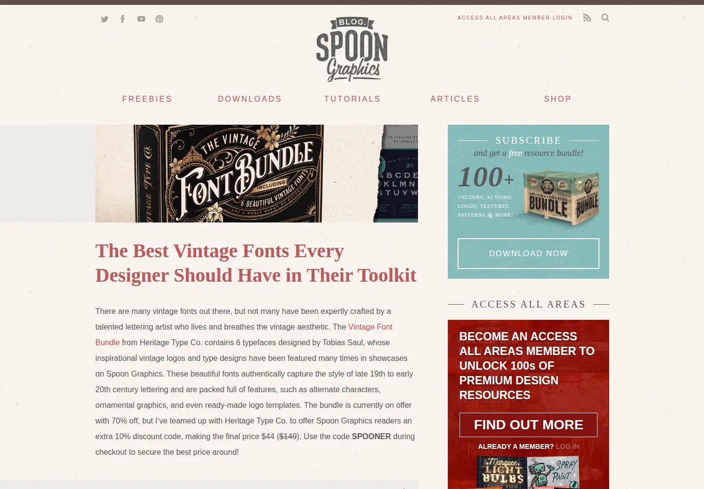 Screenshot of spoongraphics.co.uk