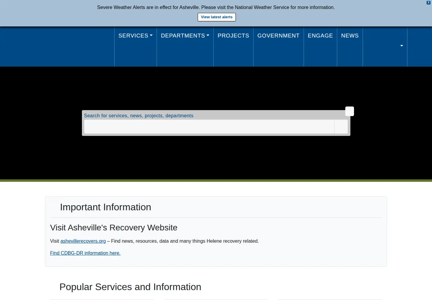 Screenshot of ashevillenc.gov