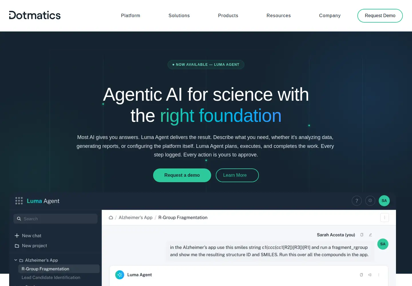 Screenshot of dotmatics.com