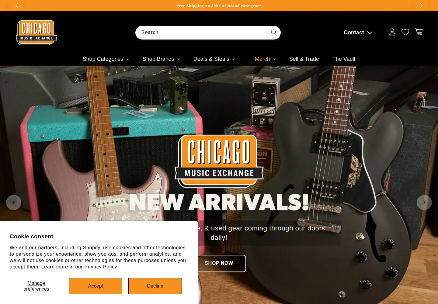 Captured homepage of chicagomusicexchange.com in the current scan