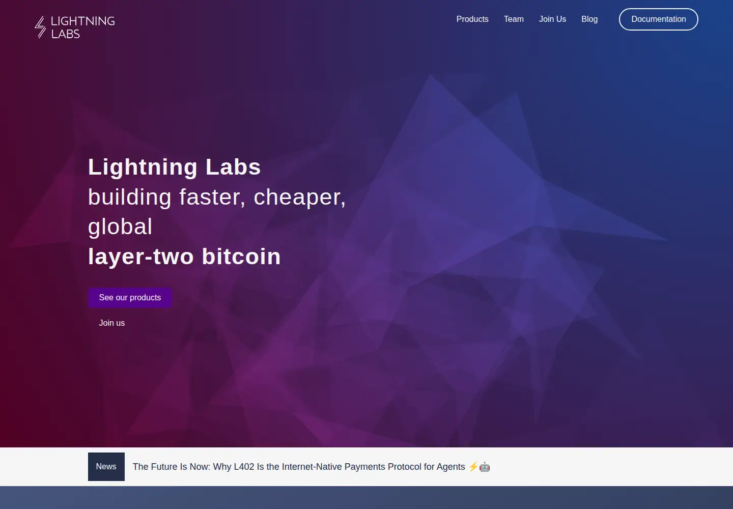 Captured homepage of lightning.engineering in the current scan