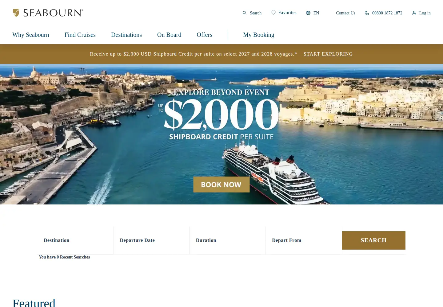 Screenshot of seabourn.com