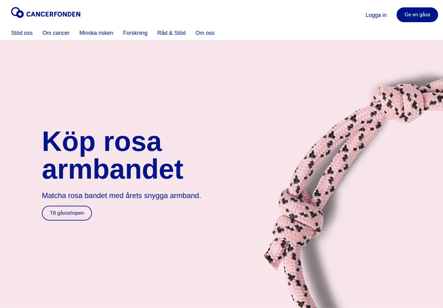 Screenshot of cancerfonden.se