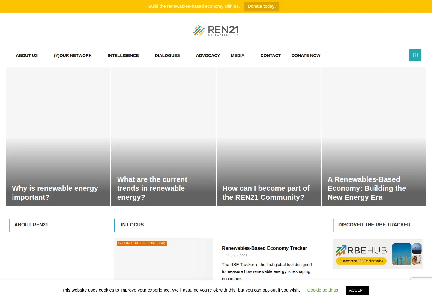 Captured homepage of ren21.net in the current scan