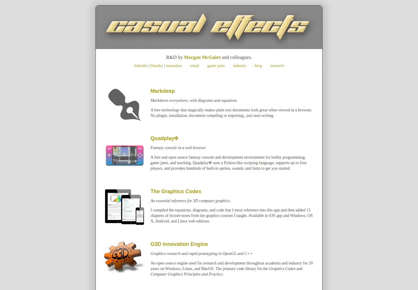 Captured homepage of casual-effects.com in the current scan