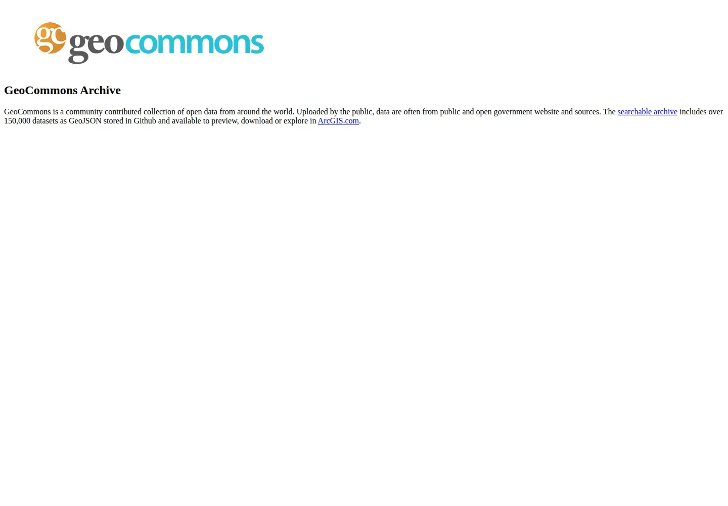 Screenshot of geocommons.com