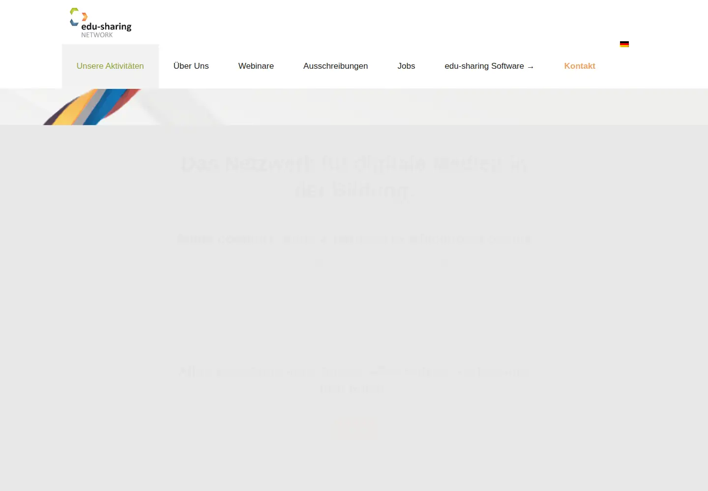 Captured homepage of edu-sharing-network.org in the current scan