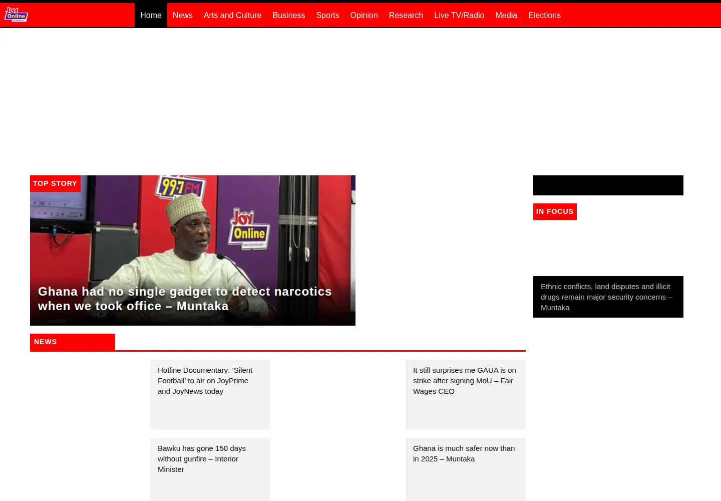 Screenshot of myjoyonline.com
