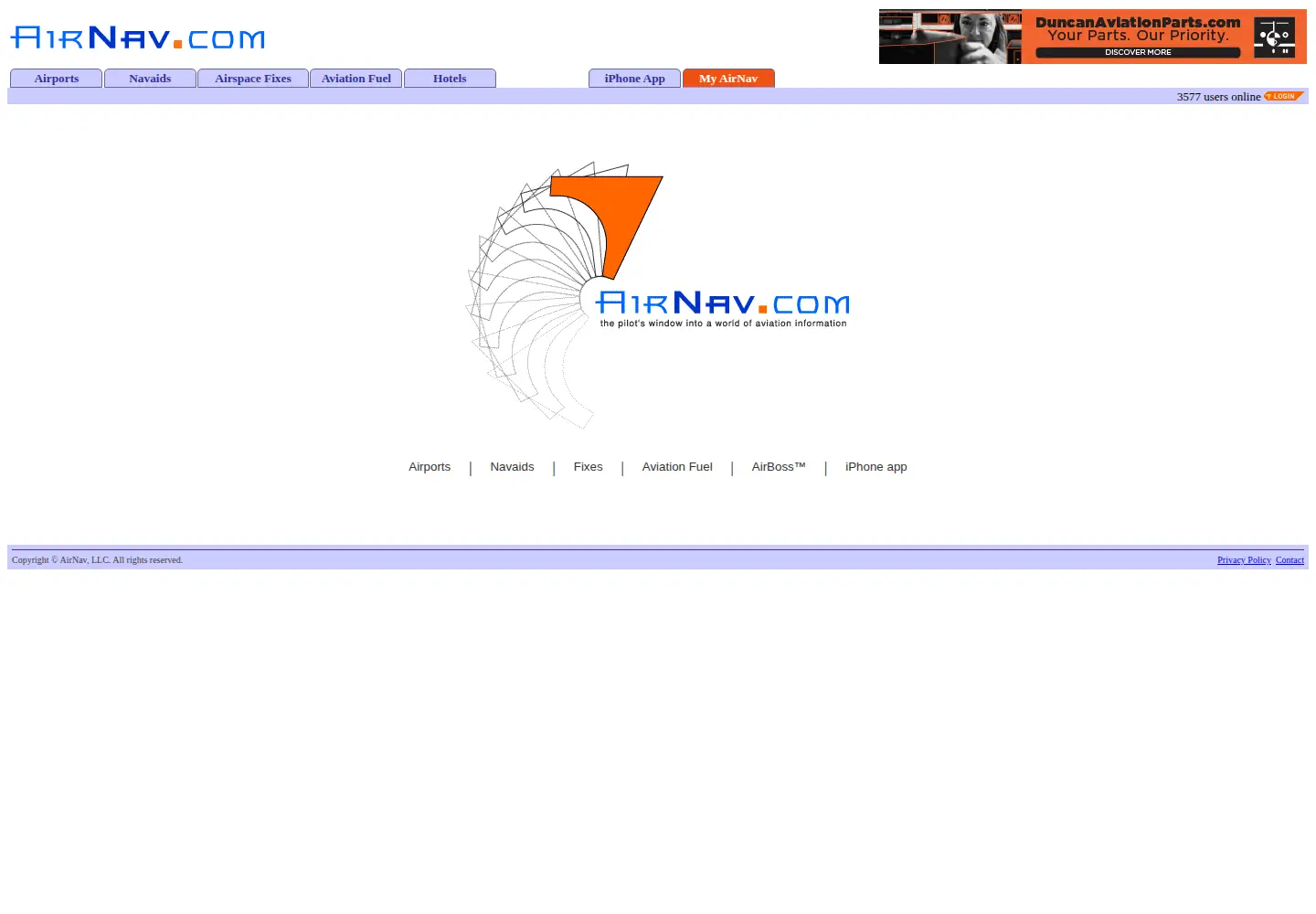 Screenshot of airnav.com
