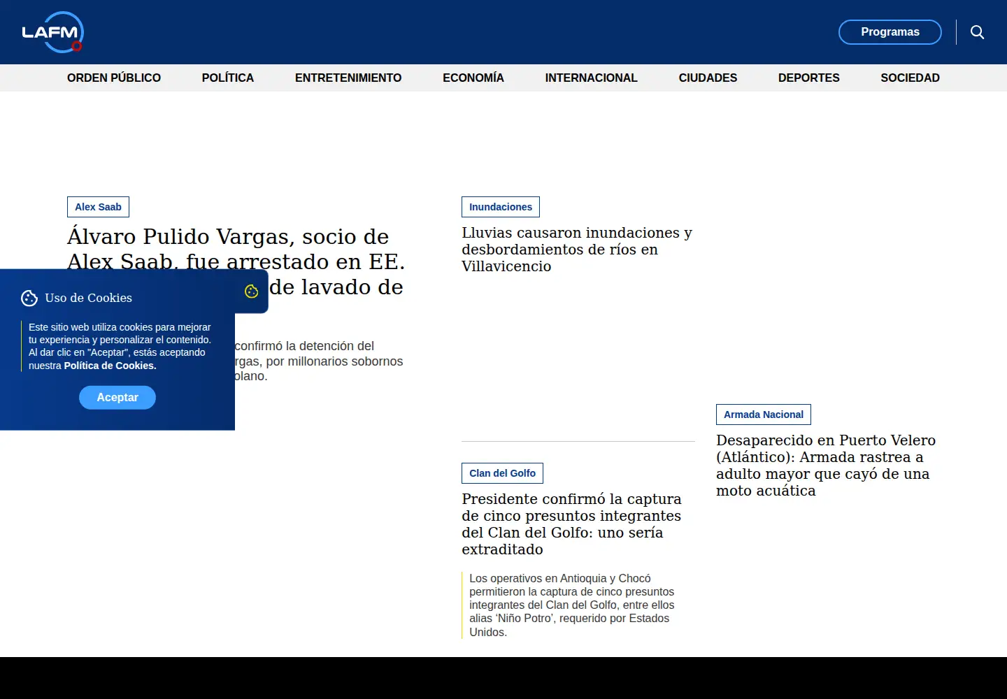 Screenshot of lafm.com.co