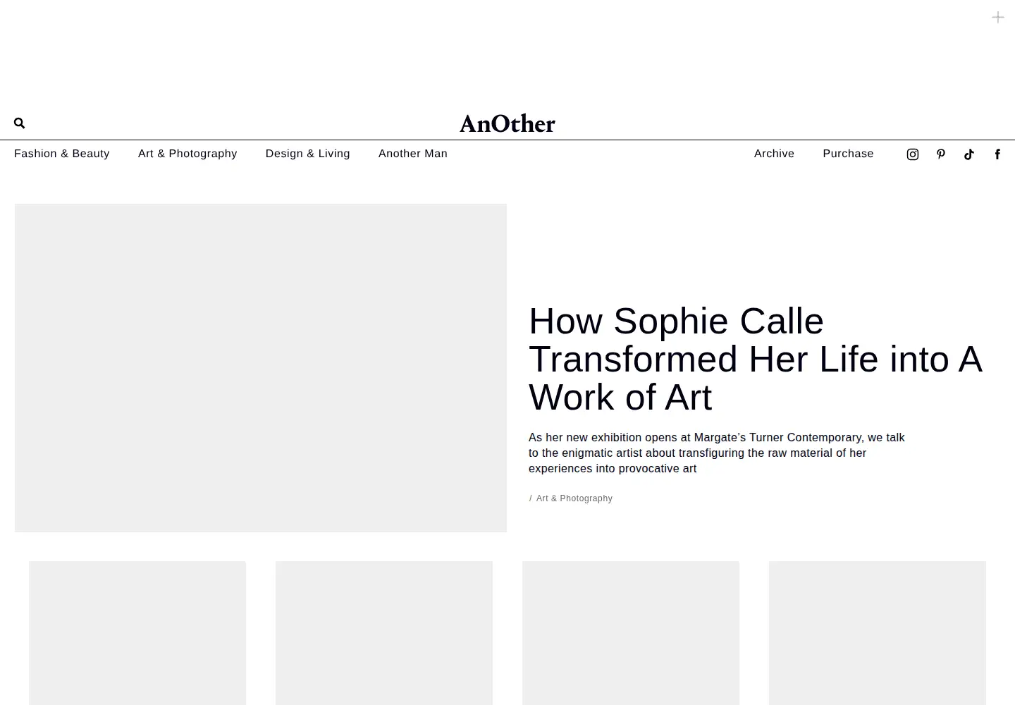 Captured homepage of anothermag.com in the current scan