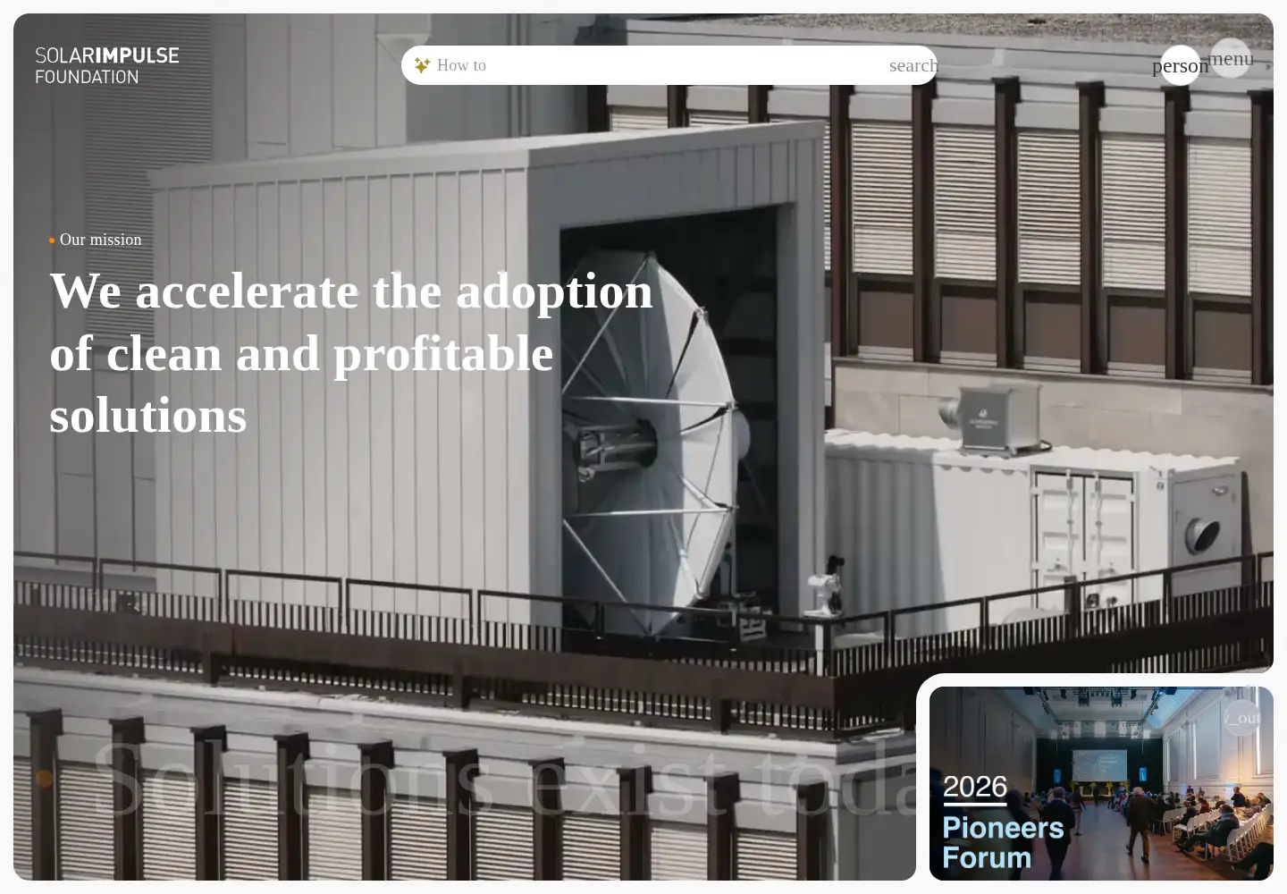 Screenshot of solarimpulse.com