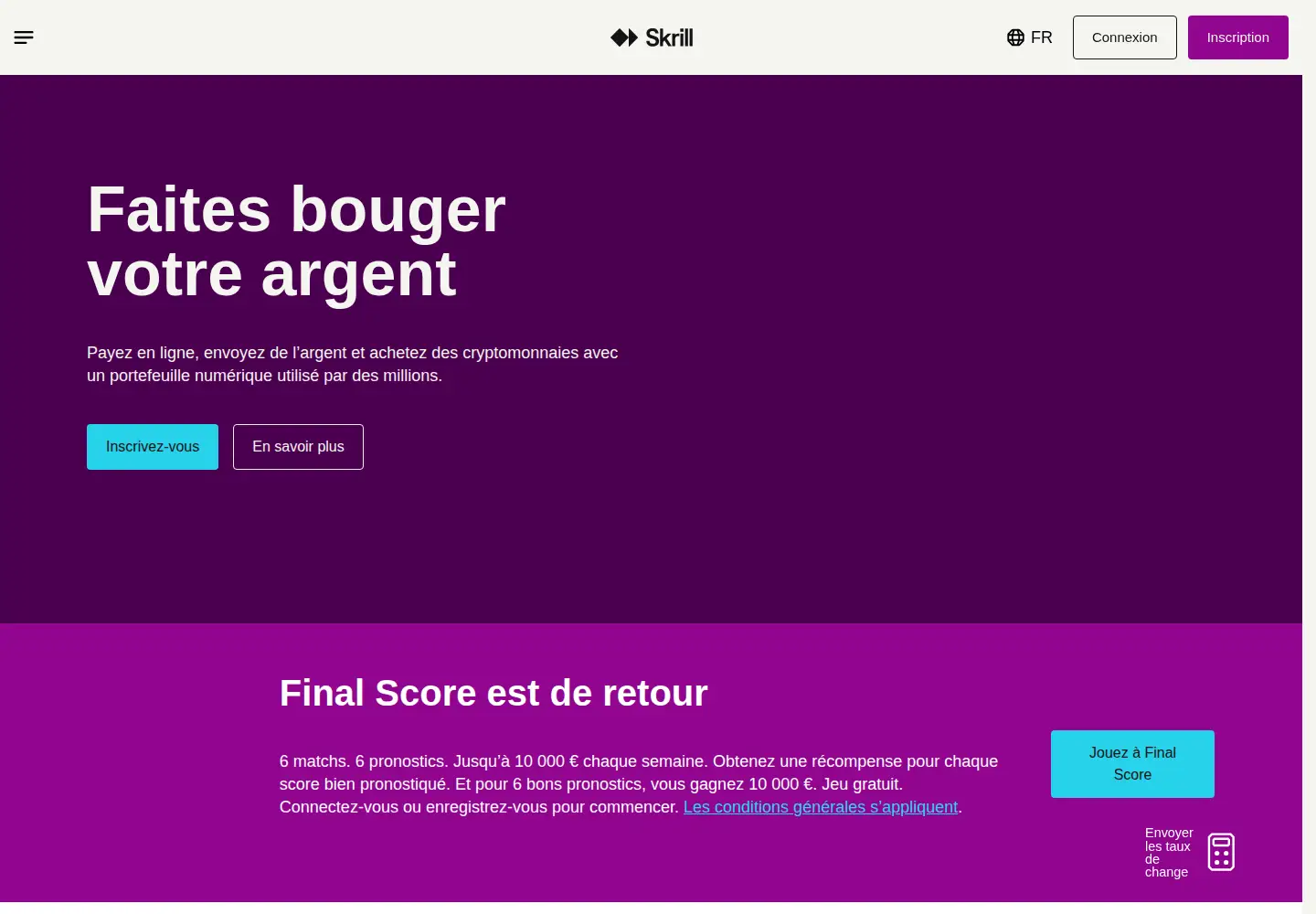 Screenshot of moneybookers.com