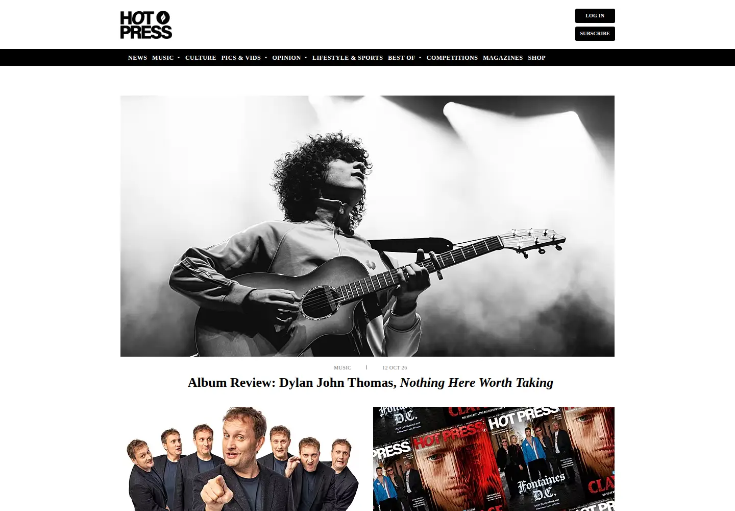 Captured homepage of hotpress.com in the current scan