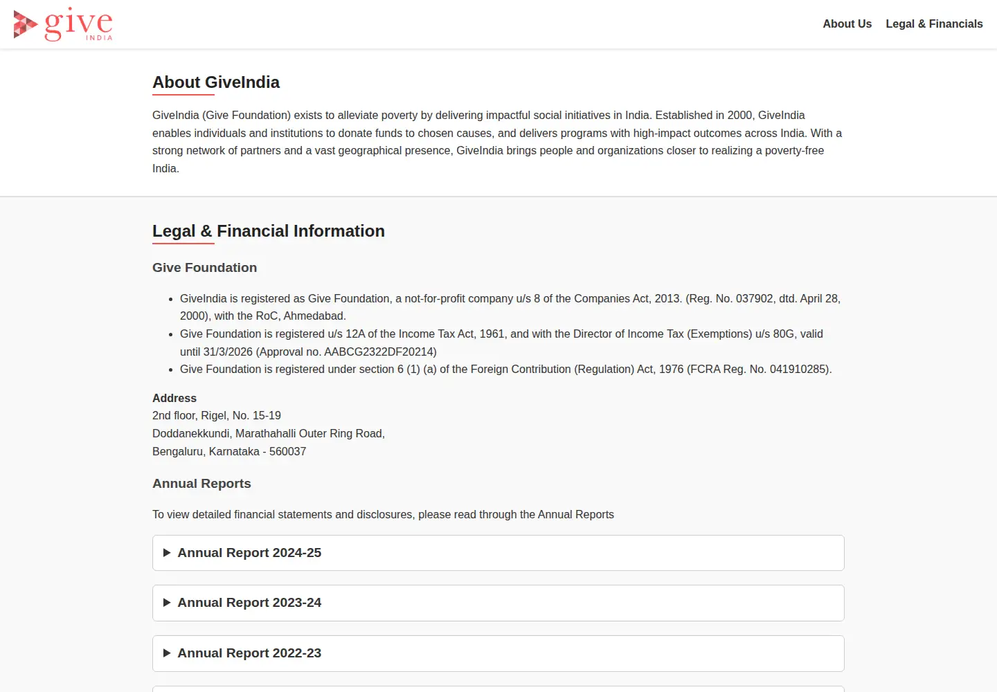 Screenshot of giveindia.org