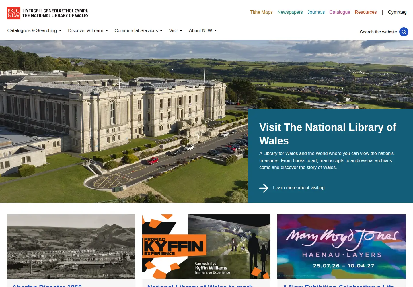 Screenshot of library.wales
