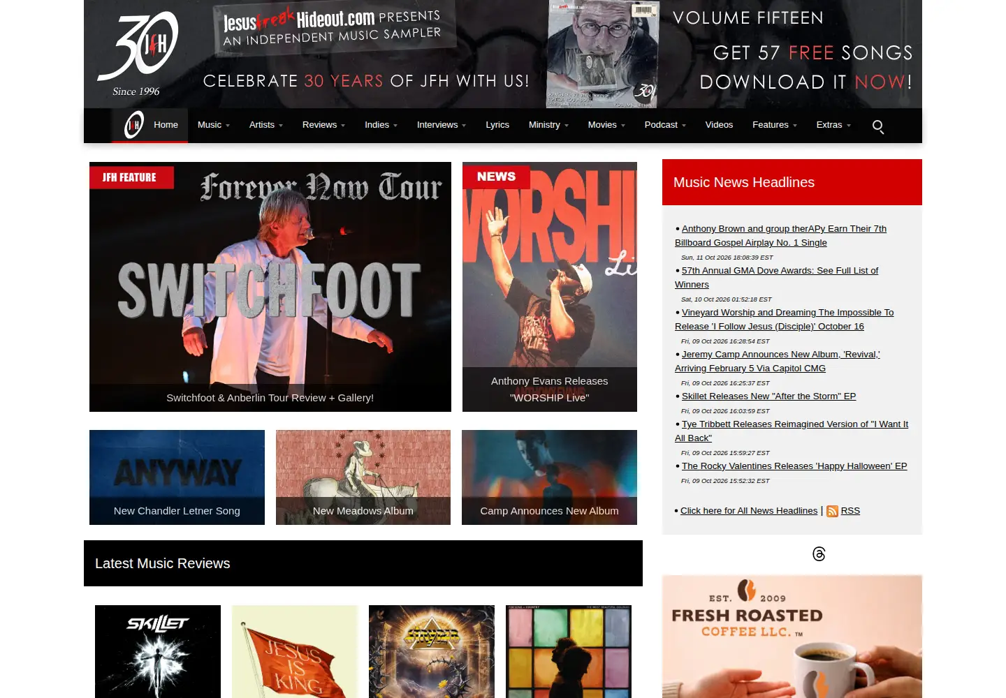 Screenshot of jesusfreakhideout.com