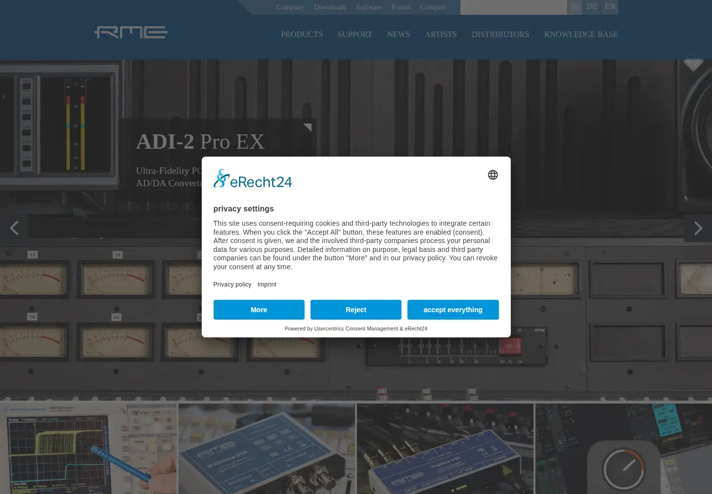 Captured homepage of rme-audio.de in the current scan